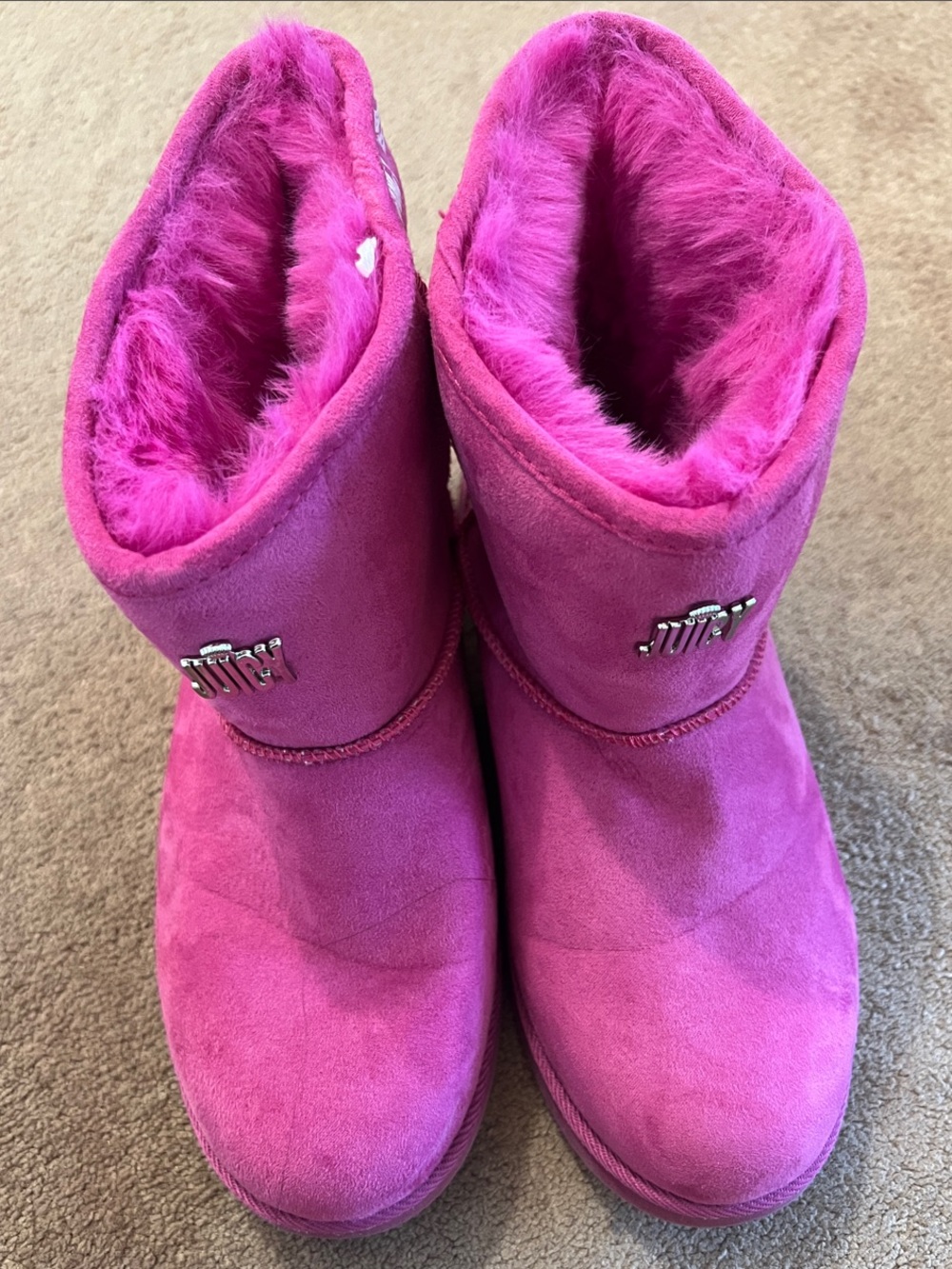 Juicy Couture Pink Fuzzy Winter Boots